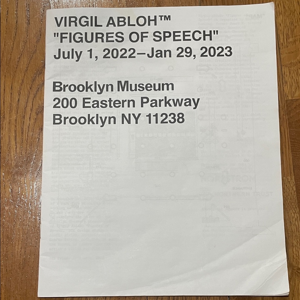 Virgil Abloh Figures of Speech Exhibit Pamphlet